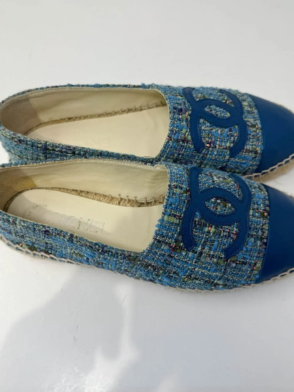 Chanel Espadrilles Blue Tweed